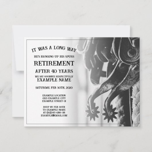 古い拍車での退職発表 (正面)