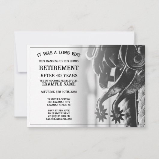 古い拍車での退職発表 (正面)