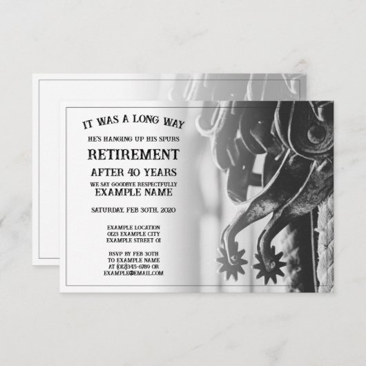 古い拍車での退職発表 (正面/裏面)