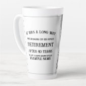 古い拍車での退職発表 カフェラテマグ (左アングル)