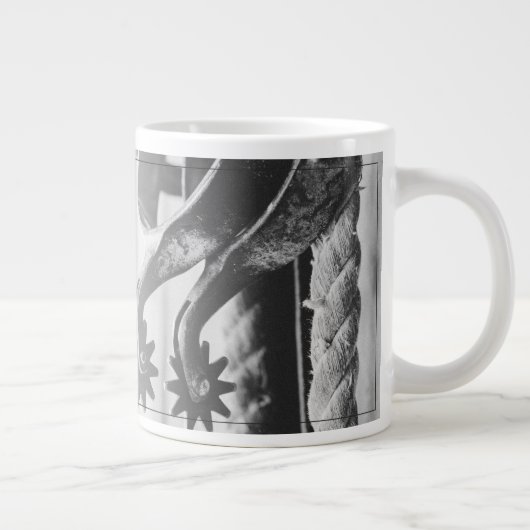 古い拍車での退職発表 ジャンボコーヒーマグカップ (右)