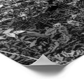 古い放棄されたバイクスケッチ、白黒 ポスター (角)