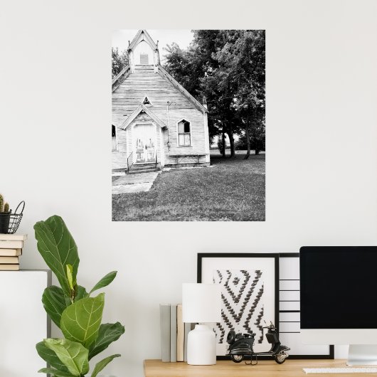 古い放棄された建築インディアナ教会の写真 ポスター (ホームオフィス)