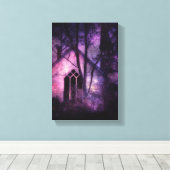 古い放棄された教会、紫の輝き キャンバスプリント (インサイチュ (ウッドフロア))