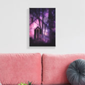 古い放棄された教会、紫の輝き キャンバスプリント (インサイチュ (リビング))