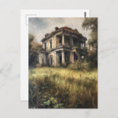古い放棄された農村住宅 ポストカード (正面/裏面)