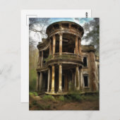 古い放棄された農村住宅 ポストカード (正面/裏面)