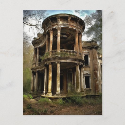 古い放棄された農村住宅 ポストカード (正面)