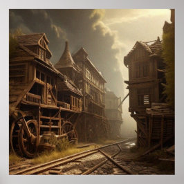 古い放棄された鉄道公園は美しい ポスター