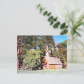 古い教会ヨセミテ・カリフォルニア。ヴィンテージ ポストカード (スタンド正面)