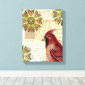 古い文字と（鳥）ショウジョウコウカンチョウの照合 キャンバスプリント (インサイチュ (ウッドフロア))