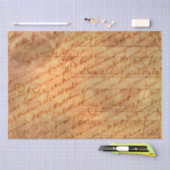 古い文字のヴィンテージスクリプトShabby Chic Decompage 薄葉紙 (クラフト)