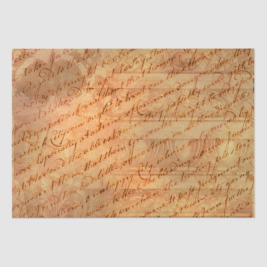 古い文字のヴィンテージスクリプトShabby Chic Decompage 薄葉紙 (正面)