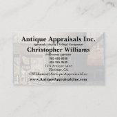 古い断念された時代物の家具 名刺 (裏面)