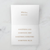 古い新しい借りた青い花嫁カード カード (内部)