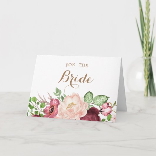 古い新しい借りた青い花嫁カード カード (正面)