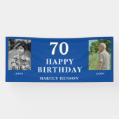 古い新しい写真70th誕生日パーティー 横断幕 (横)