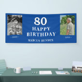 古い新しい写真80th誕生日パーティー 横断幕 (トレードショー)