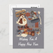 古い新しい持ち込みと出て シーズンポストカード (正面/裏面)