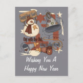 古い新しい持ち込みと出て シーズンポストカード (正面)