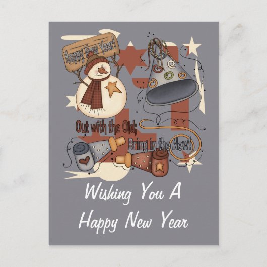 古い新しい持ち込みと出て シーズンポストカード (正面)