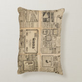 古い新聞:ヴィンテージ紙背景。 アクセントクッション (裏面(縦))