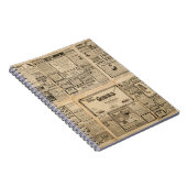 古い新聞：ヴィンテージ紙背景。 ノートブック (右側)