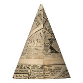 古い新聞:ヴィンテージ紙背景。 パーティーハット (裏面)