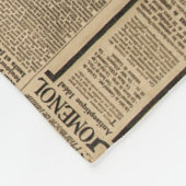 古い新聞：ヴィンテージ紙背景。 フリースブランケット (角)