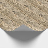 古い新聞:ヴィンテージ紙背景。 ラッピングペーパー (角)