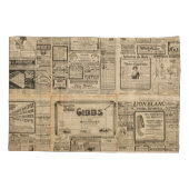 古い新聞：ヴィンテージ紙背景。 枕カバー (裏面)