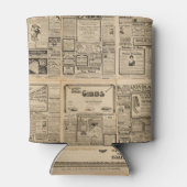 古い新聞：ヴィンテージ紙背景。 缶クーラー (裏面)