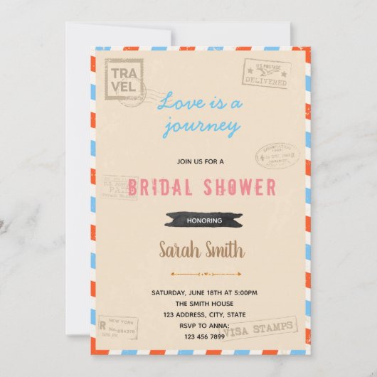 古い旅行テーマのパーティーへの招待 招待状 (正面)