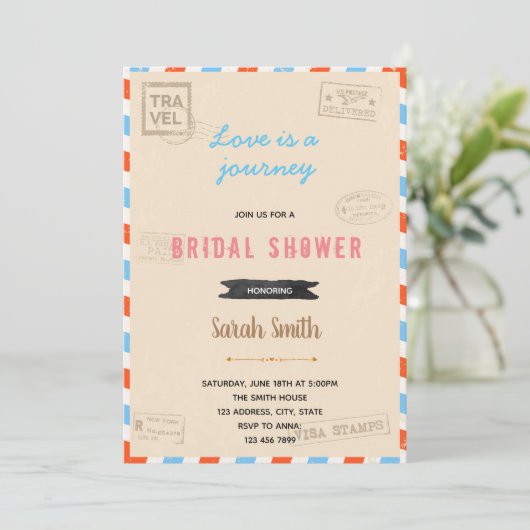 古い旅行テーマのパーティーへの招待 招待状 (スタンド正面)