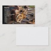 古い旋盤機械 名刺 (正面/裏面)