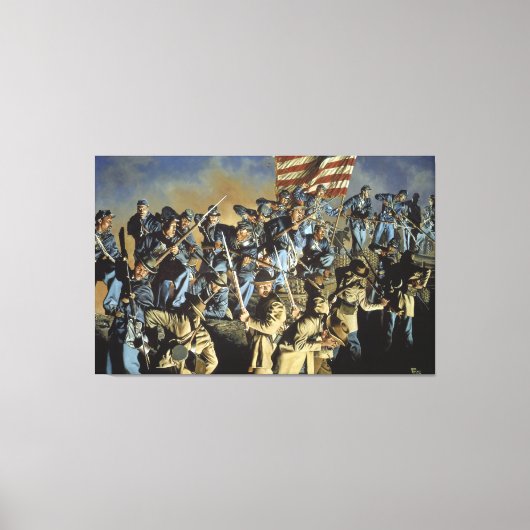 古い旗は地面に触れていないプリント キャンバスプリント (正面)