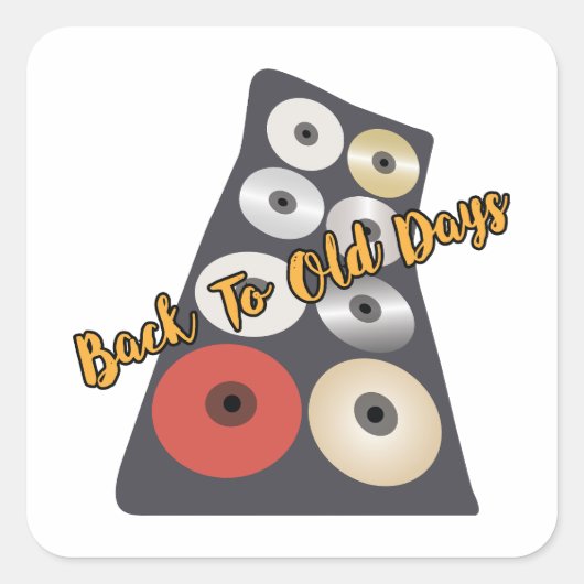 古い日に戻るcdバッグ更新する古い日の雰囲気 スクエアシール (正面)