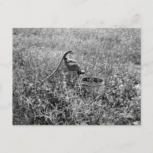 古い日のポンプ ポストカード (正面)