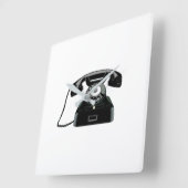 **古い日の電話**時計 スクエア壁時計 (傾斜)