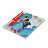 古い日本のセラミックタイル、小（4.25インチx 4.25インチ） タイル (側面)