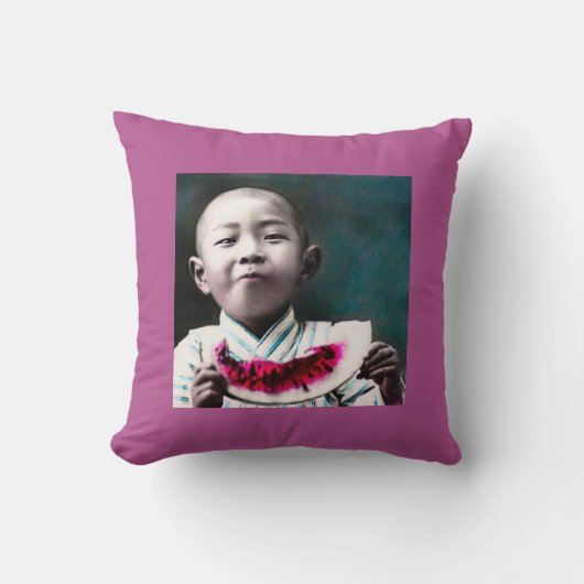 古い日本ヴィンテージのスイカの夏期 クッション (正面)