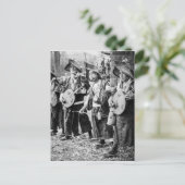 古い日本ヴィンテージ音楽のミュージシャンのメリーなバンド シーズンポストカード (スタンド正面)