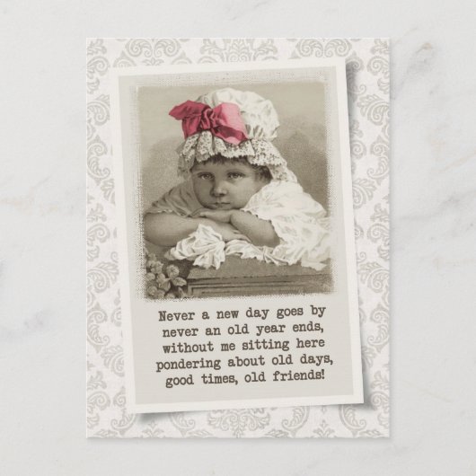 古い日、古い友人 – ヴィンテージの再生 ポストカード (正面)