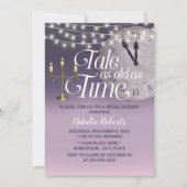 古い時代としてタイムパープルグラデーションブライダルシャワー 招待状 (正面)