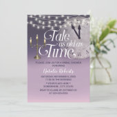 古い時代としてタイムパープルグラデーションブライダルシャワー 招待状 (スタンド正面)