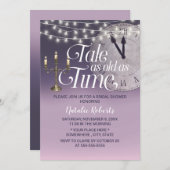 古い時代としてタイムパープルグラデーションブライダルシャワー 招待状 (正面/裏面)