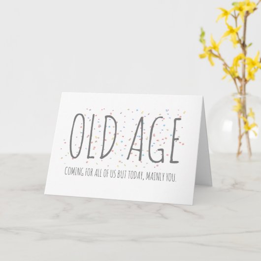 古い時代のおもしろい誕生日 カード (黄色い花)