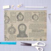 古い時計のファッションドカタログページ 薄葉紙 (クラフト)