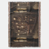 古い時計を持つスチームパンクルーム スローブランケット (正面縦)