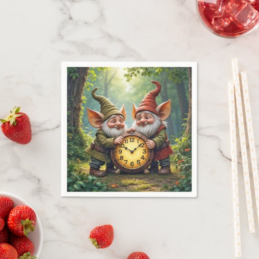 古い時計を持つフォレスト格言 スタンダードカクテルナプキン (インサイチュ)